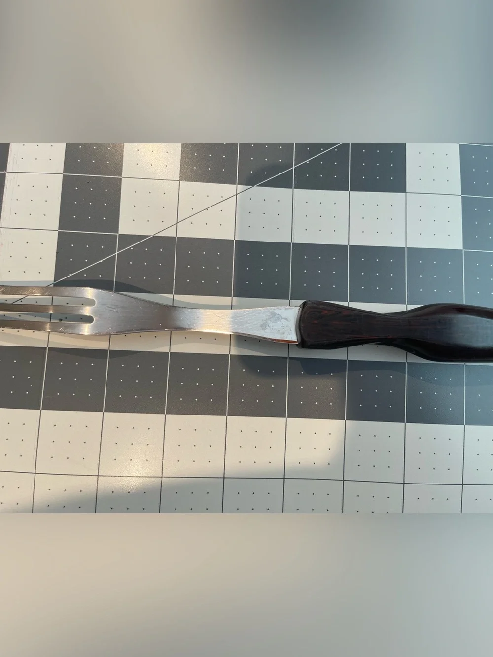 Cutco 1726 KG Turning Fork 3 Tine Brown Marbled Handle Made in USA